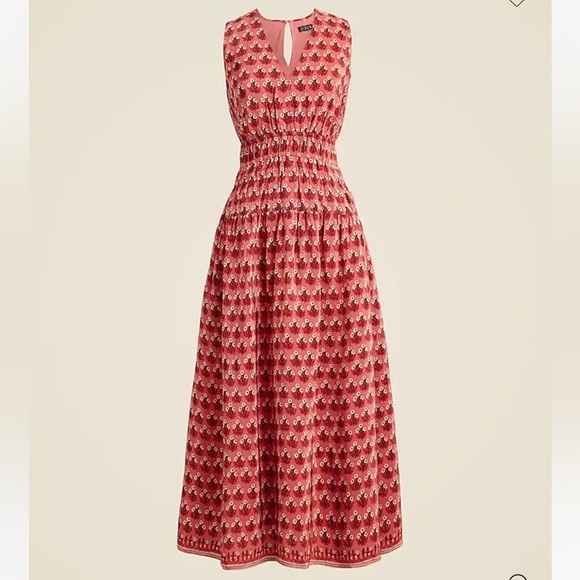 J. Crew Hyacinth dress in block-print crepe de chine A-line NEW XS $148 floral - Picture 3 of 14